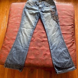 David  Bitton vintage buffalo low-waisted jeans with sequins embroidery !